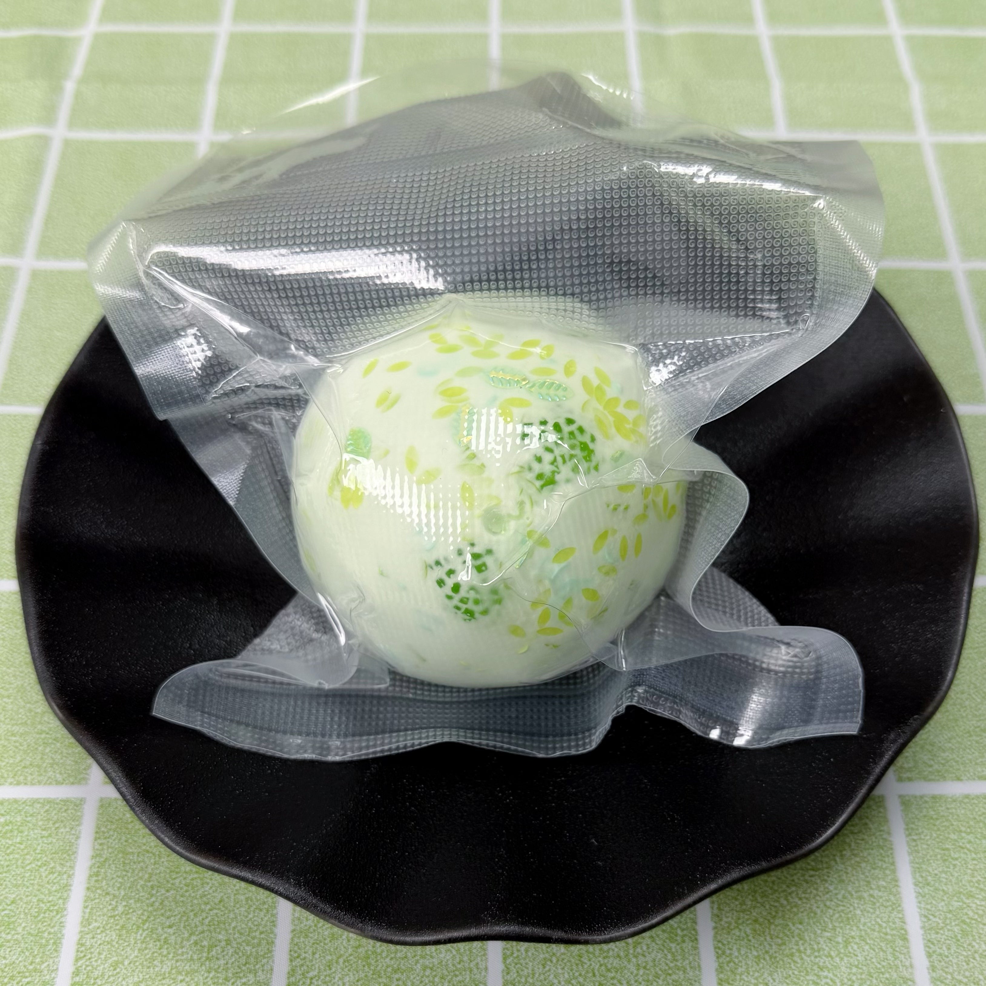 Green Grape Panna Cotta Squishy Ball - By Miaomiao Squishy