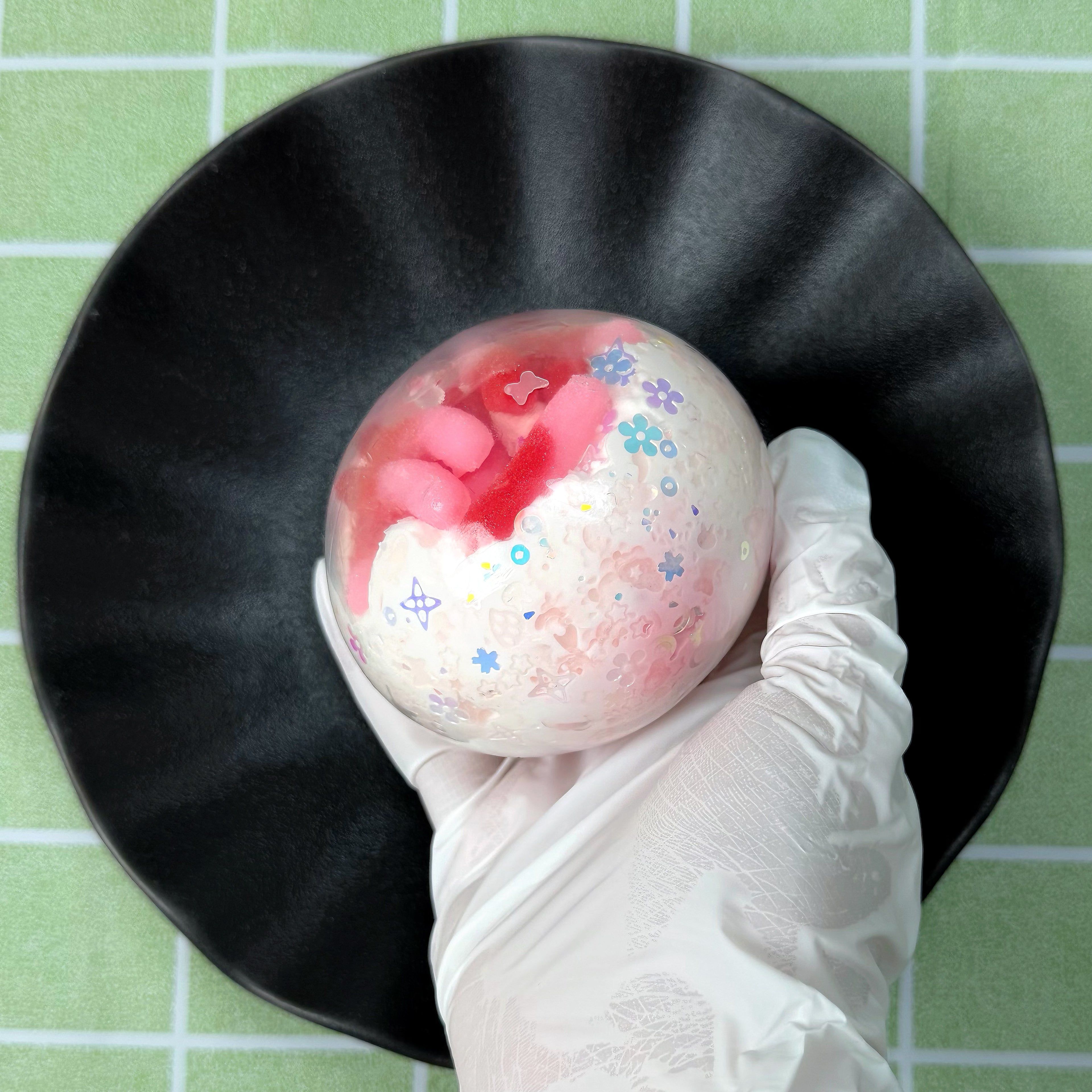 Pink Mixed Candy Crunchy Squishy Ball -  By Miaomiao Squishy