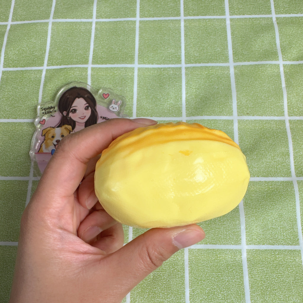 Crunchy Golden Brioche Bread Squishy Ball 🍞✨ - By Miaomiao Squishy