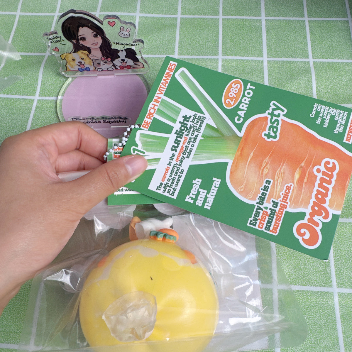 Crunchy Soft Carrot Bunny Squishy Ball 🥕🐰 - By Miaomiao Squishy