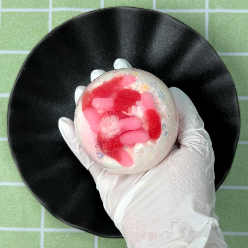 Pink Mixed Candy Crunchy Squishy Ball -  By Miaomiao Squishy