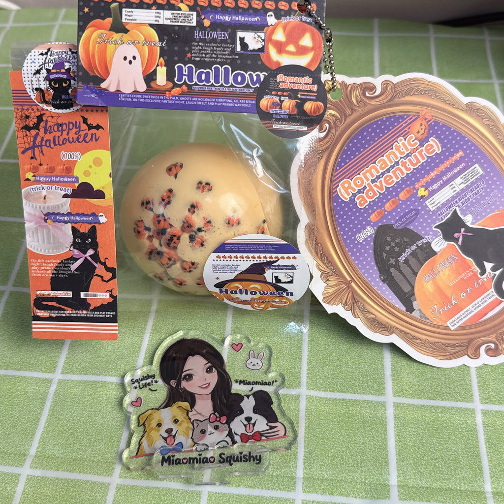 Spooky Crispy Pumpkin Halloween Squishy Ball 🎃👻 - By Miaomiao Squishy