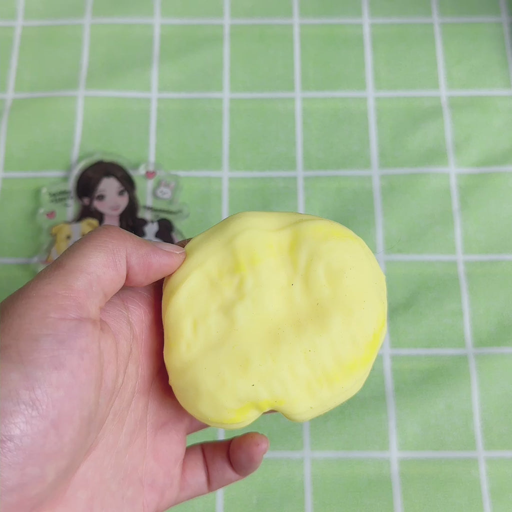 Crunchy Golden Brioche Bread Squishy Ball 🍞✨ - By Miaomiao Squishy